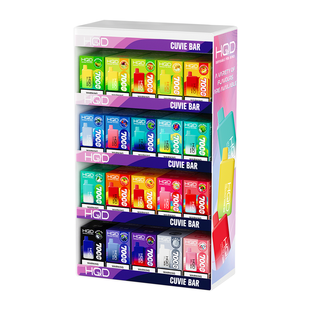 HQD BAR DISPLAY WITH 100PC  ASSORTED FLAVOR 1 CT