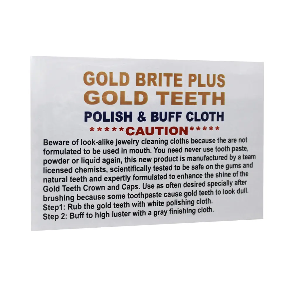 GOLD TEETH POLISH & BUFF CLOTH 8 CT