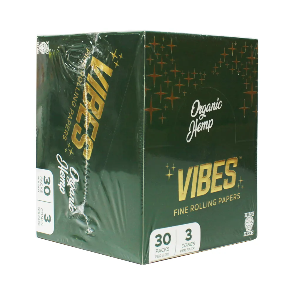 VIBES GREEN KING SIZE CONE 30 PACKS PER BOX