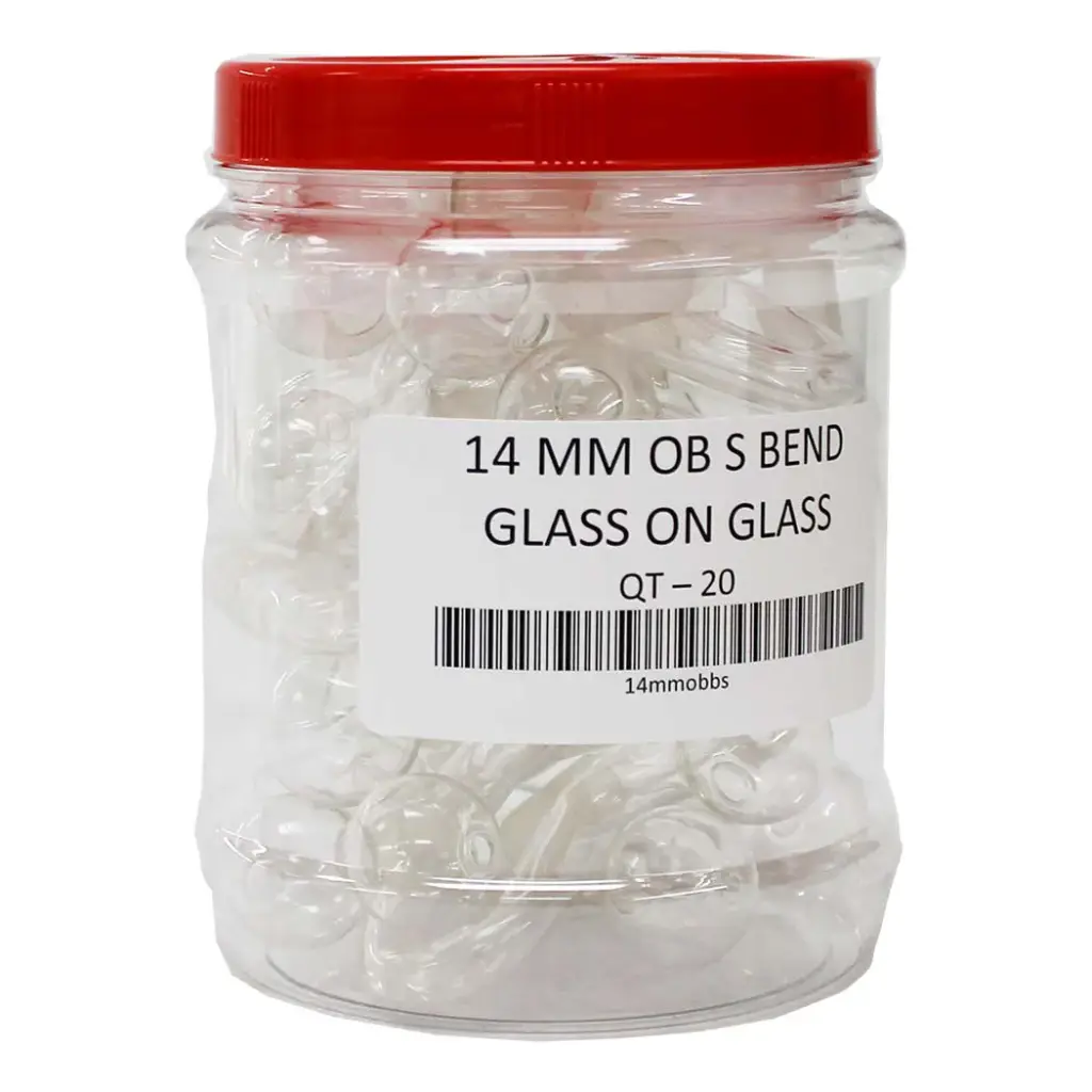 PIPE S BEND GLASS ON GLASS 14MM 20CT JAR